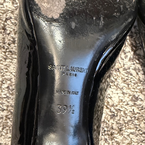 Saint Laurent Charlotte Black Patent Leather Heels - Picture 3 of 6